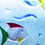 Schmelzglas: Badezimmerfenster mit Fischen